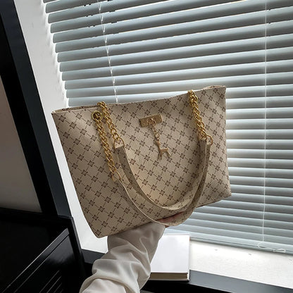 Women Soft Leather Tote Bag Large Capacity Shoulder Handbag with Hanging Charm Accessories