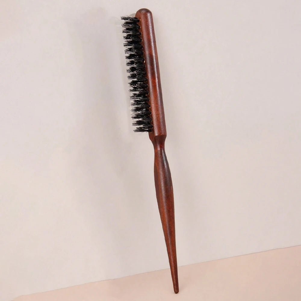 6-Piece Hair Brush and Comb Set with Edge Control - Nylon Bristle Brushes for Detangling, Teasing, and Smoothing