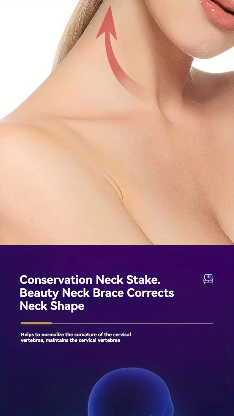 1pc adjustable neck brace, PP material, cervical support, anti-sagging straps with elastic pads, improve posture