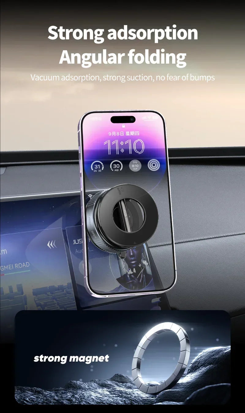 Phone Holder Foldable Design 360° Adjustable Vacuum Car Mount For Cell Phone For Live Streaming 2026