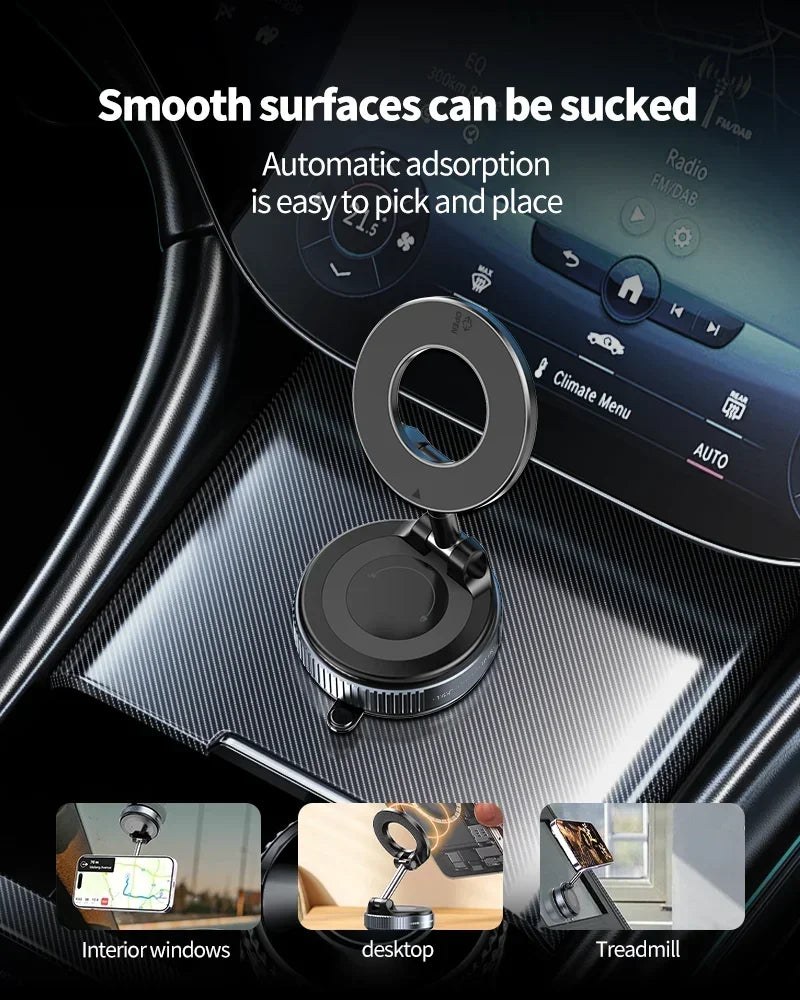 Phone Holder Foldable Design 360° Adjustable Vacuum Car Mount For Cell Phone For Live Streaming 2026