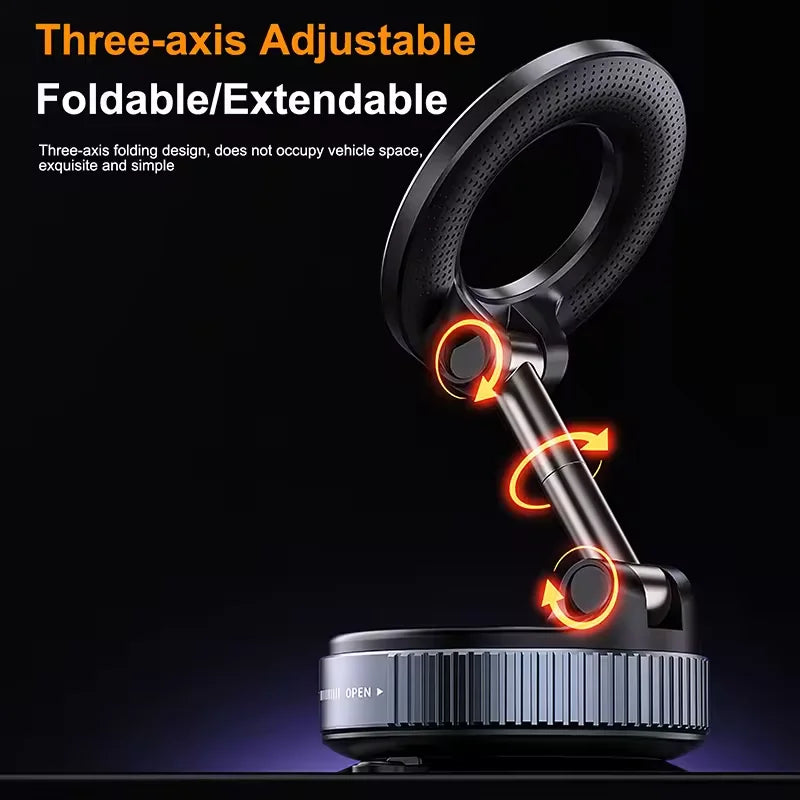 Phone Holder Foldable Design 360° Adjustable Vacuum Car Mount For Cell Phone For Live Streaming 2026