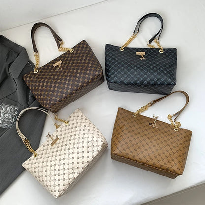 Women Soft Leather Tote Bag Large Capacity Shoulder Handbag with Hanging Charm Accessories