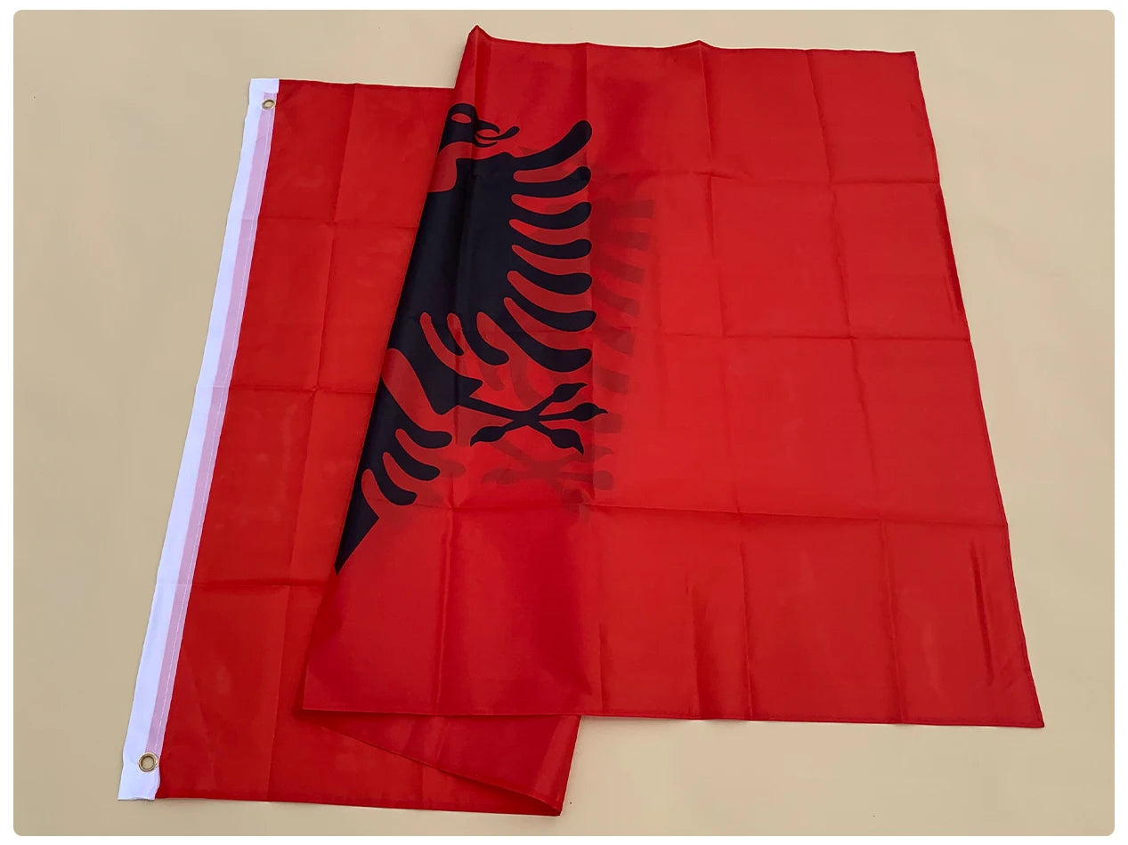 EOODLOVE FLAG Albanian flag 3x5 feet Albanian flag 90x150 cm high-quality double-sided printing hanging polyester