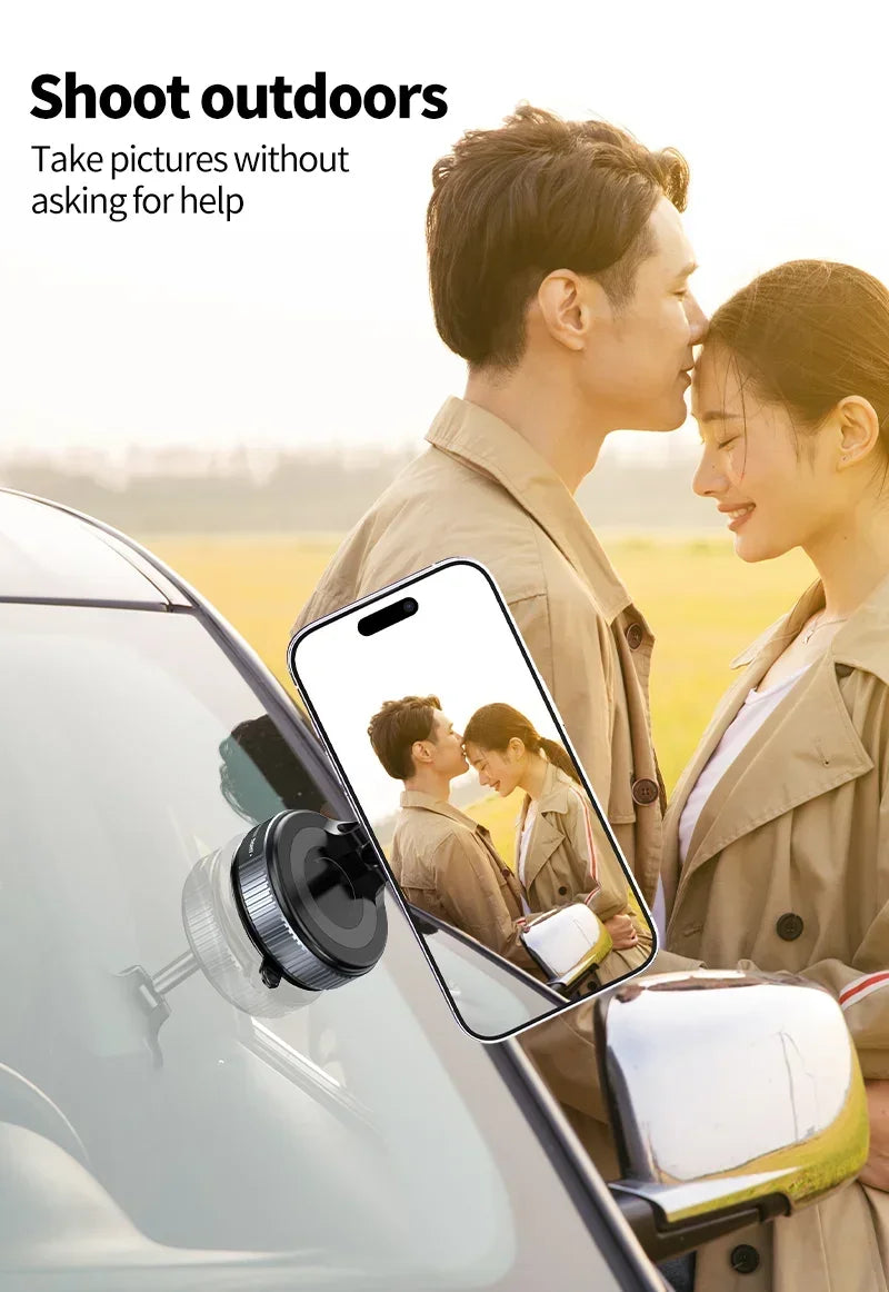 Phone Holder Foldable Design 360° Adjustable Vacuum Car Mount For Cell Phone For Live Streaming 2026