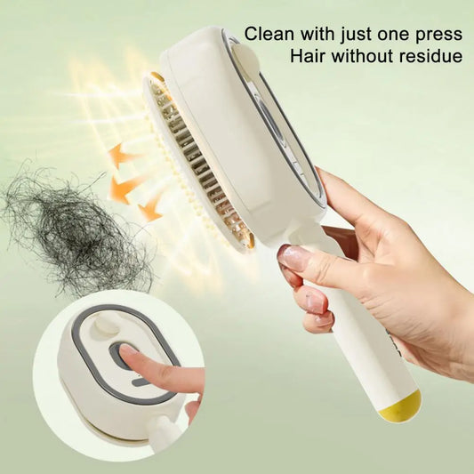 Electric Spray Hair Brush 2-In-1 Misting Hair Brush with Water Spray Reduce Frizz Anti-Static Retractable Steam Massage Comb