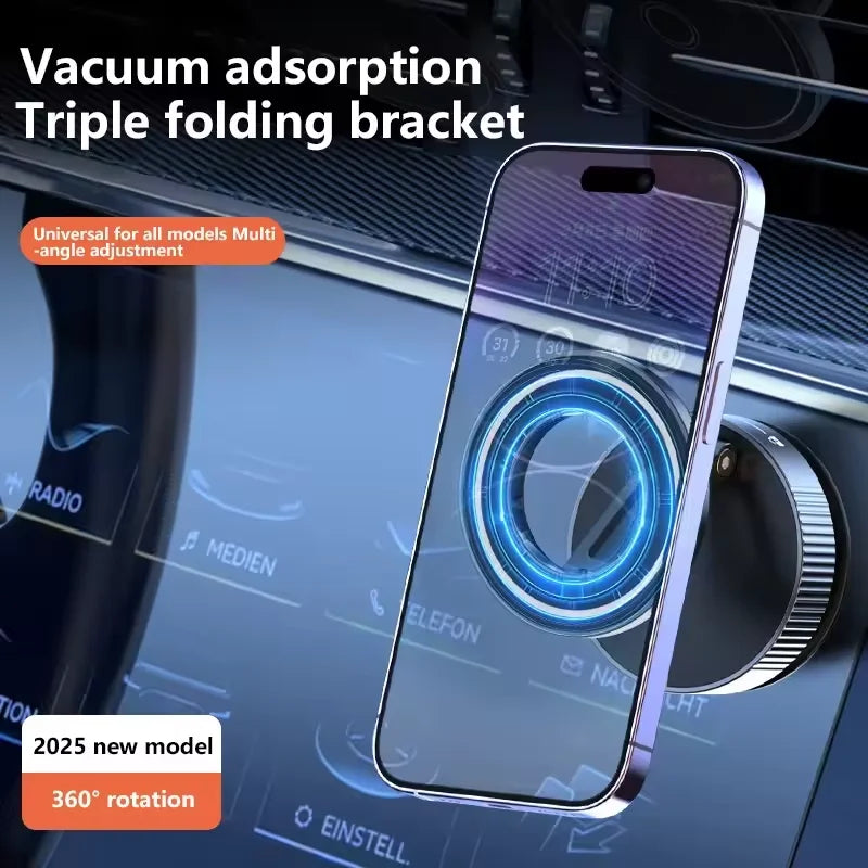 Phone Holder Foldable Design 360° Adjustable Vacuum Car Mount For Cell Phone For Live Streaming 2026