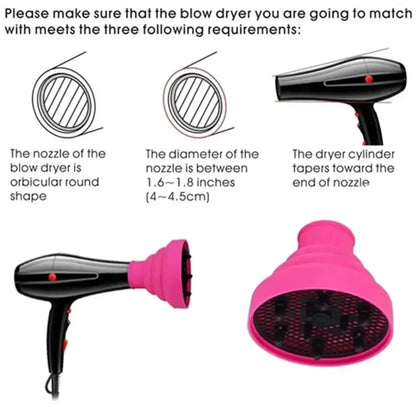 Silicone Hair Styling Tool Accessories Suitable Universal Hair Curl Diffuser Cover Diffuser Disk Hairdryer Curly Drying Blower