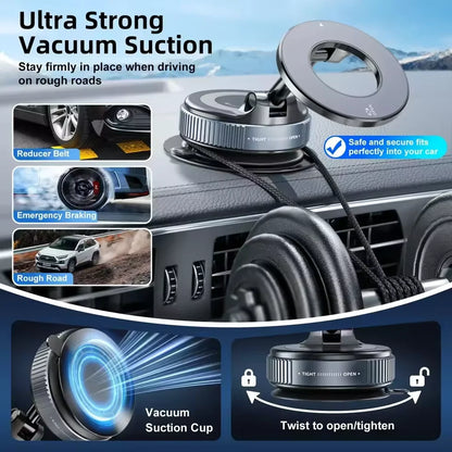 Phone Holder Foldable Design 360° Adjustable Vacuum Car Mount For Cell Phone For Live Streaming 2026