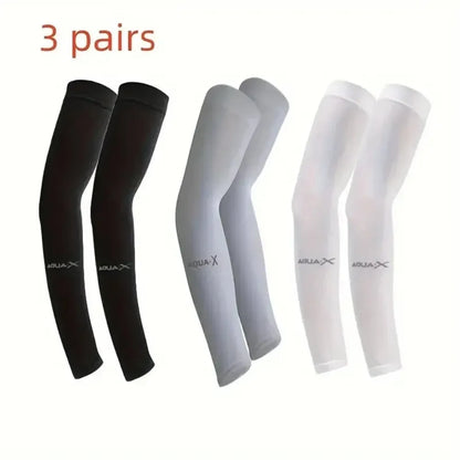 3 Pairs UV Arm Sun Sleeves – Breathable Protection, Uses for Driving Sports Hiking & Outdoor Summer Activities