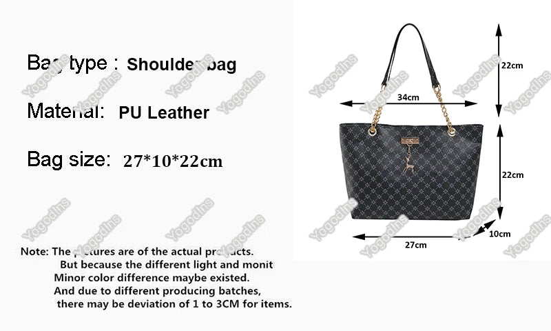 Women Soft Leather Tote Bag Large Capacity Shoulder Handbag with Hanging Charm Accessories