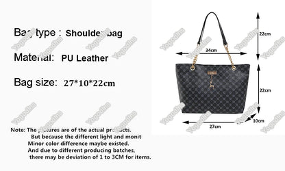 Women Soft Leather Tote Bag Large Capacity Shoulder Handbag with Hanging Charm Accessories
