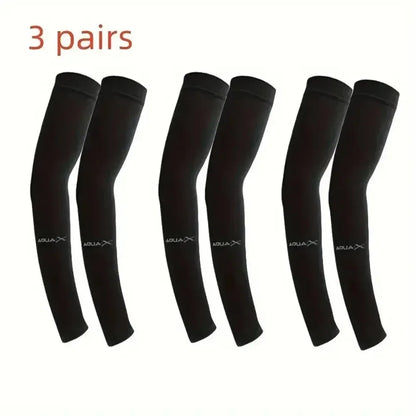 3 Pairs UV Arm Sun Sleeves – Breathable Protection, Uses for Driving Sports Hiking & Outdoor Summer Activities