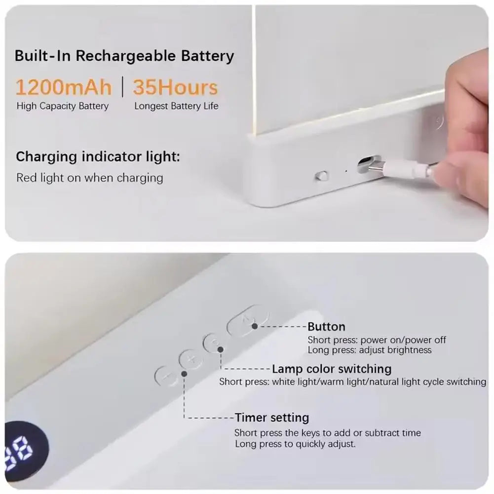 LED Reading Light Vision Reading Light 3 Color Adjustable Eye Protection Reading Light Usb Charging Student Night Reading Lamp