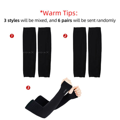 6 Pairs Unisex Cooling Arm Sleeves Compression Breathable Moisture Wicking for Men Women Sports Outdoor UV Protection