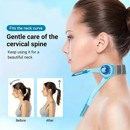 1pc adjustable neck brace, PP material, cervical support, anti-sagging straps with elastic pads, improve posture