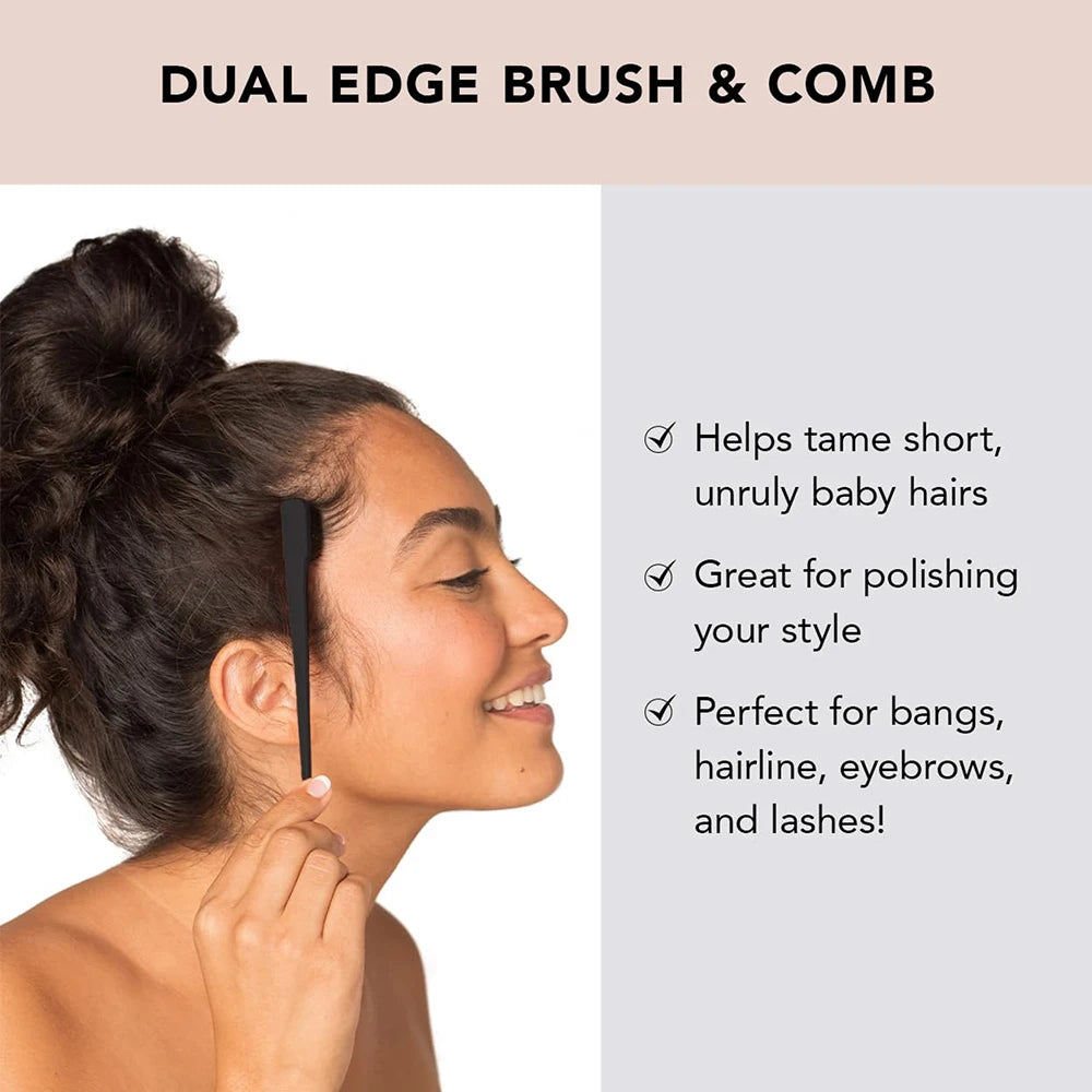 6-Piece Hair Brush and Comb Set with Edge Control - Nylon Bristle Brushes for Detangling, Teasing, and Smoothing