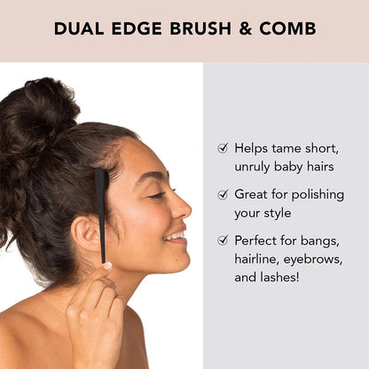 6-Piece Hair Brush and Comb Set with Edge Control - Nylon Bristle Brushes for Detangling, Teasing, and Smoothing