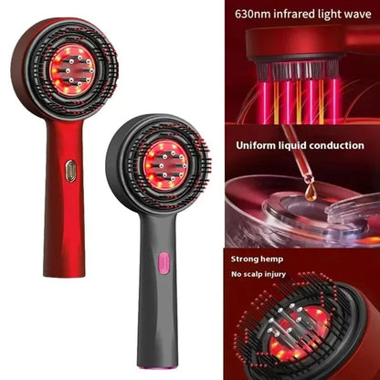 Electric Massage Comb Vibration Red Light Therapy Hair Growth Massage Scalp Brush Anti Hair Loss Liquid Oil Applicator