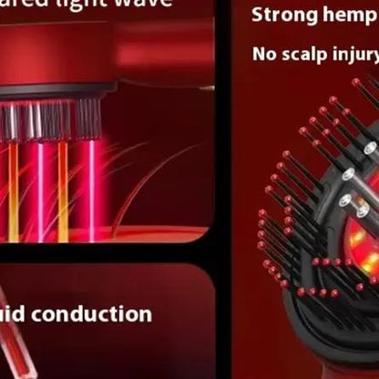 Electric Massage Comb Vibration Red Light Therapy Hair Growth Massage Scalp Brush Anti Hair Loss Liquid Oil Applicator