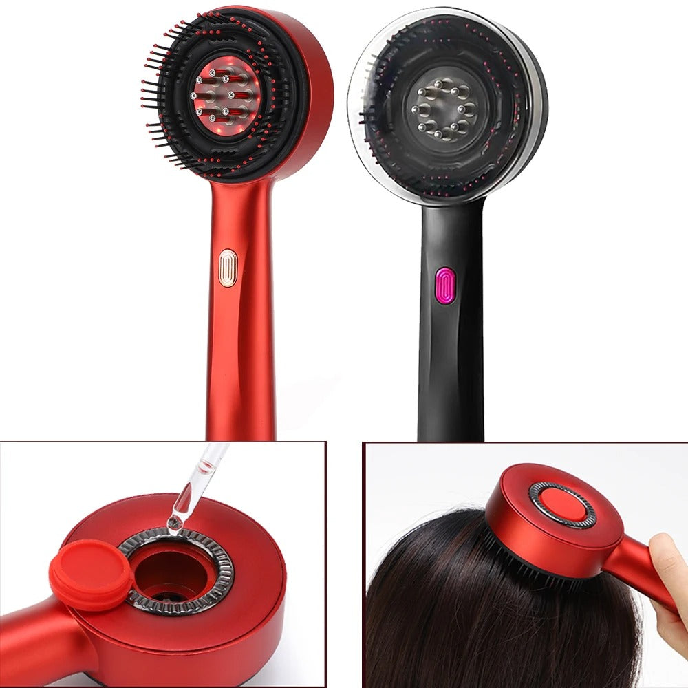Electric Massage Comb Vibration Red Light Therapy Hair Growth Massage Scalp Brush Anti Hair Loss Liquid Oil Applicator